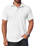 COOFANDY Mens Polo Shirts Golf Shirt Big and Tall T Shirts Pullover Shirt for Men White
