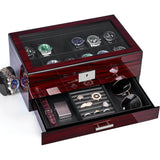 ANWBROAD 12 Slot Watch Cases for Men Watch Box with Large Lid Jewelry Box with Watch Storage 2-Tier Paint Surface Watch Holder Organizer for Men Lockable Watch Display Case UJWB001Y