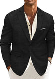 Blissshow Mens Casual Suit Blazer Jackets Lightweight Sports Coats One Button Black