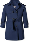 Betusline Boys Trench Coat Double Breasted Lightweight Classic Belted Outwear Jacket Dress Coats 1# Navy 4-5T = Tag 120