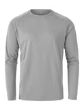 BGOWATU Mens Hiking Shirts Long Sleeve Sun Shirts UPF 50+ Athletic T-Shirts Quick Dry Rash Guard Lightweight Outdoor Tops Light Gray 2L