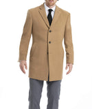 Calvin Klein Mens Slim-Style Overcoat Camel 48R